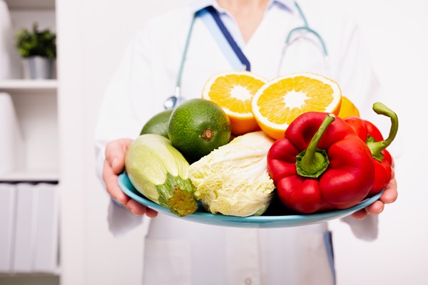 Vegetable Diet Nutrition And Medication Concept. Nutritionist Of